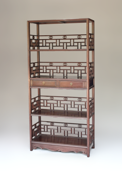 Qing Dynasty Style Chinese Export Scholar's Display Shelf Etagere