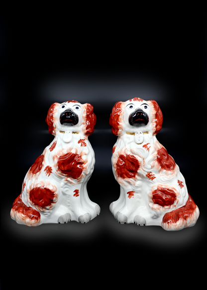 Pair Of Large Victorian Staffordshire Dogs