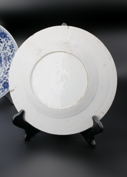 Pair Delft Blue & White Faience Plates, Late 18th C