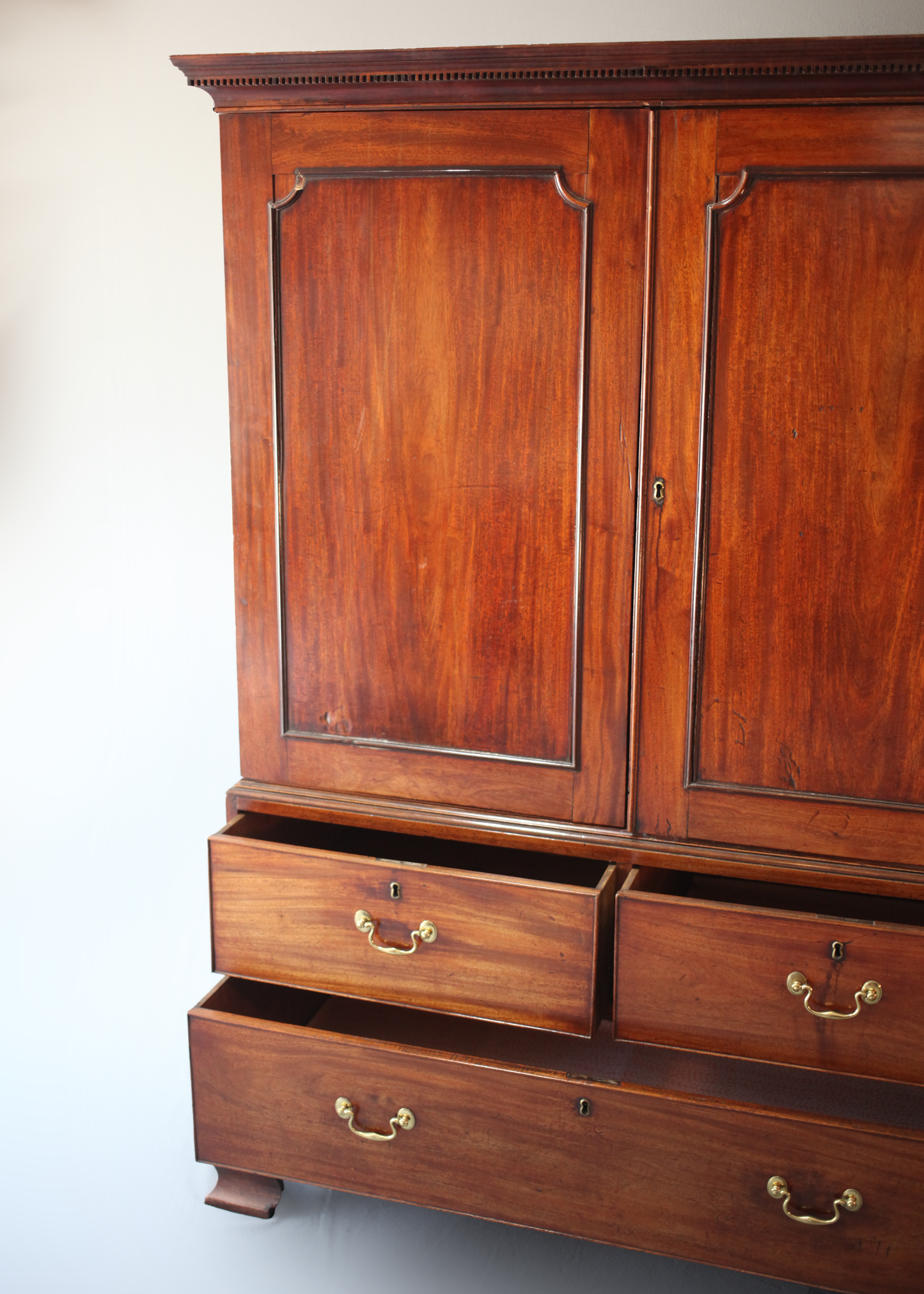 George III Chippendale Linen Press