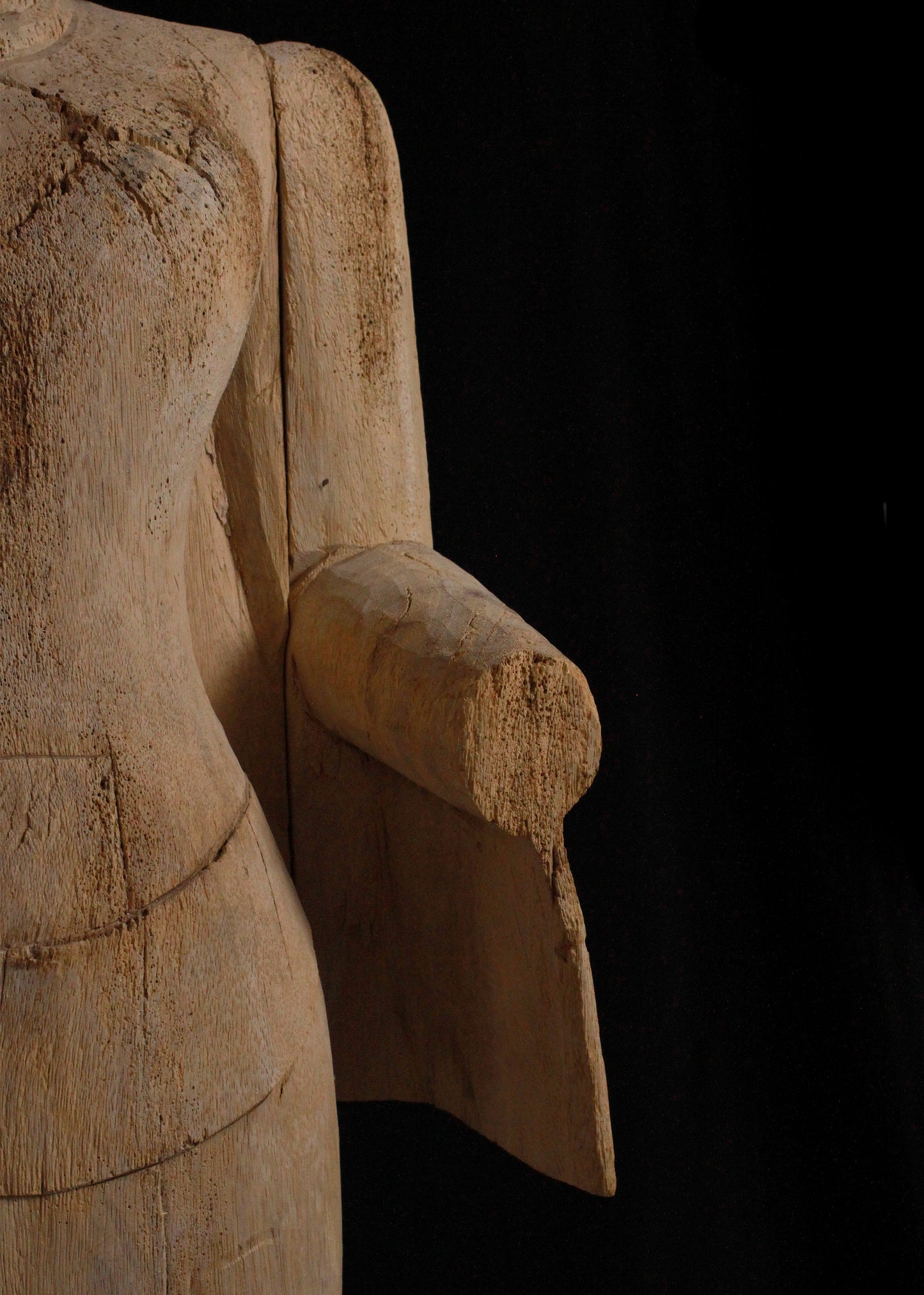 Large Wooden Contemporary Thai Buddha on Stand