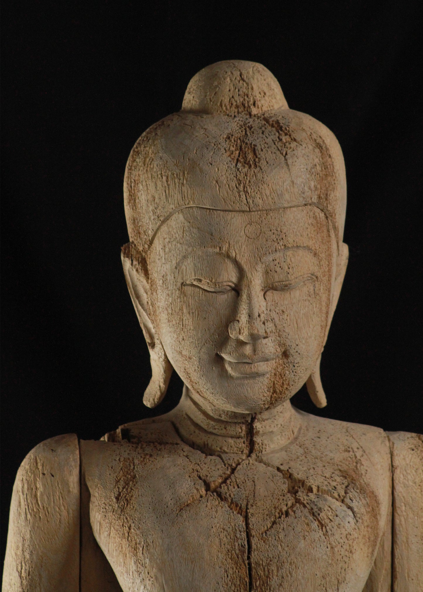 Large Wooden Contemporary Thai Buddha on Stand