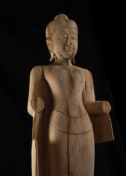 Large Wooden Contemporary Thai Buddha on Stand