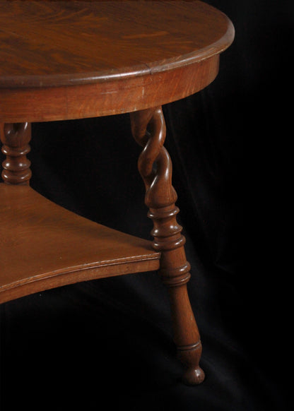 19th Century French Oak Open Barley Twist Centre Table