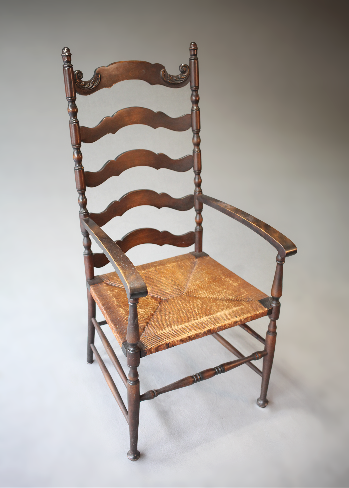 Early 20th Century Chair With Rush Seat