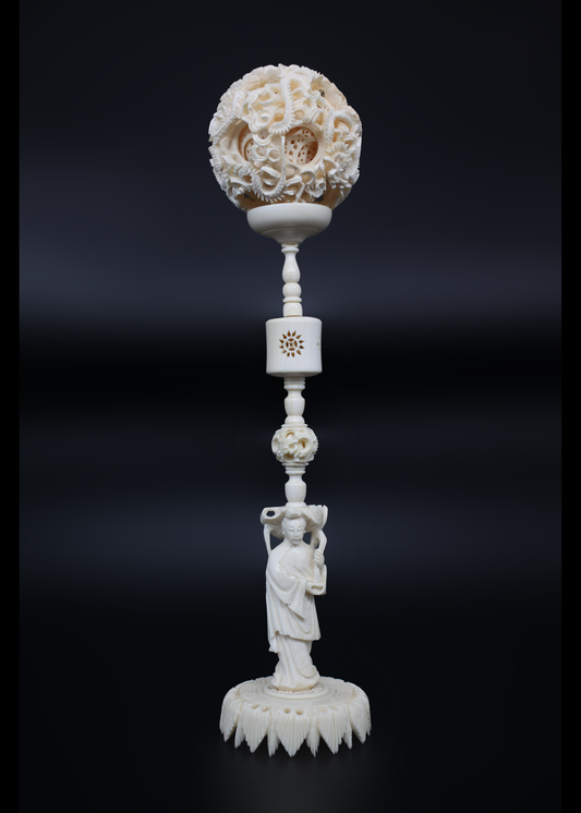 Ivory Puzzle Ball On Stand (Texas Residents Only)